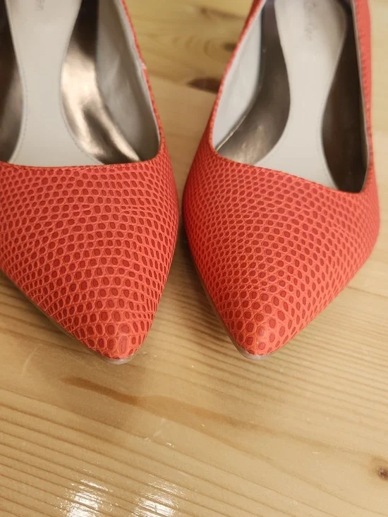 Calvin Klein Nicki Orange Kitten Heels 7 - Picture 7 of 16